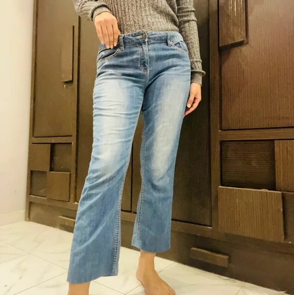 Blue ankle length bootcut jeans - Picture 3 of 4